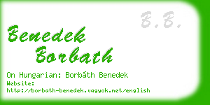 benedek borbath business card