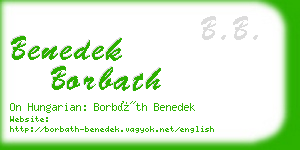 benedek borbath business card